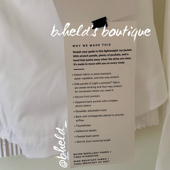 lululemon Goal Smasher Jacket in White Neutral Size 6 Brand New NWT - Picture 5 of 16